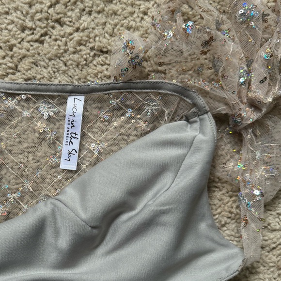 Lucy in the Sky Sequined Silver A-Line Dress - Picture 4 of 8